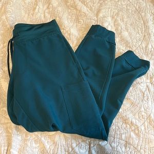 Mandala teal XSP jogger scrub pants